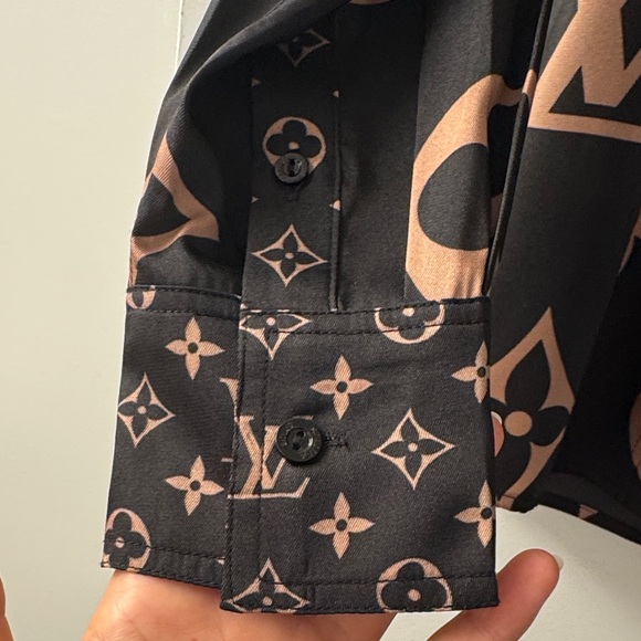 Louis Vuitton Black and Brown Button Down Shirt - Picture 4 of 9